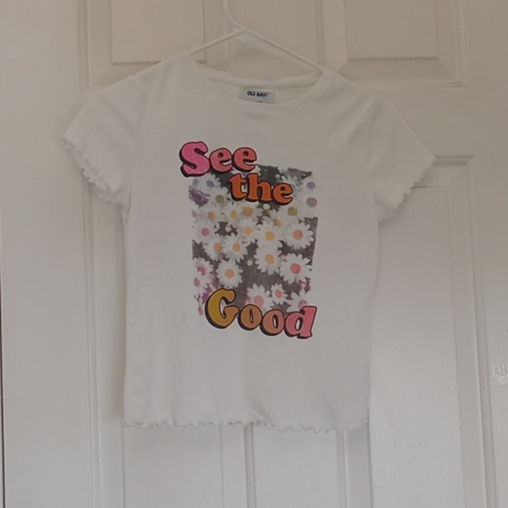 White shirt with a print, Old Navy, 14-16.